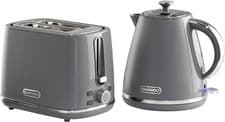 Image of 2 in 1 Daewoo Grey Stirling Collection, 1.7L Pyramid Kettle + 2 Slice Toaster