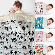Image of Kids Child Weighted Blanket Sensory Premium Anxiety Therapy Bedding Throw