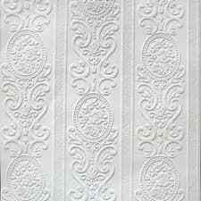 Image of Anaglypta Luxury Textured Vinyl Embossed Paintable Wallpaper Louisa White RD750