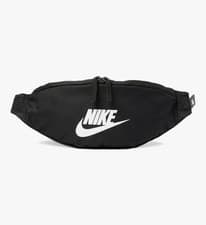 Image of Nike Heritage Waist Pack Black White Unisex Adjustable Strap Fanny Bag