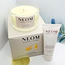 Image of NEOM 🦋 Feel Good Mood Boost Duo Set I Happiness Candle 75g + Body Lotion 30ml