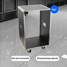 Image of 16U 19" Open Universal Rackmount Server Frame Rack with Wheels 200 kg/440lb new