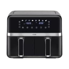Image of LOGIK L80AFB24 Dual Air Fryer Black Silver 8L Large Kitchen Appliance Home