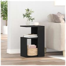 Image of Side table Black Oak 36x30x56cm Engineered Wood Modern Compact Indoor Sturdy Top
