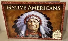 Image of NEW Native American Colorful 2007 (4) JIGSAW PUZZLE BOOK 15x11 FACTS & IMAGES