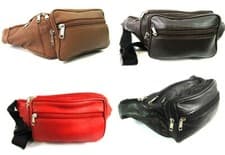 Image of Super Soft Premium Leather Bum Bag Money Belt Travel Festival Holiday Waist Bag