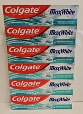 Image of Colgate Max White Toothpaste With Whitening Crystals 100ml x 6 or 12 tubes mint