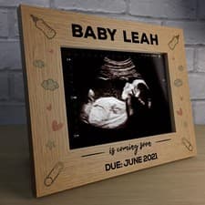 Image of Personalised New Baby Scan Photo Frame Baby Shower Gift Grandparent Mum Nan Gran