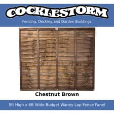 Image of 5ft High x 6ft Wide Chestnut Brown Fence Panel - Free Delivery Within 70 Miles