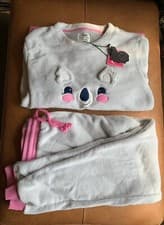 Image of BNWT CHELSEA PEERS LADYS CREAM/PiNK KUOLA FACE FLEECY PYJAMAS,SiZE MEDiUM £95