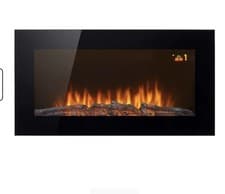 Image of Logik Wall Mounted Electric Fireplace 35” 2000W LED Fire w/ Remote