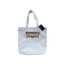 Image of Levi's White Canvas Cotton Batwing Tote shopper Bag NWT