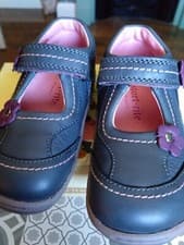 Image of Startrite Grey/Purple Leather Girls Shoes 3.5 E Brand New Bargain RRP £36.00