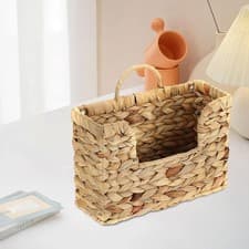 Image of Magazine Rack Woven Storage Basket Decorative Basket Versatile Wall Hanging
