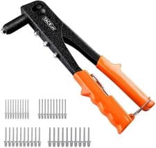 Image of Single Hand Riveter + 40 Rivets Set 4 Heads 2.4 3.2 4.0 4.8mm Rivet Gun TACKLIFE