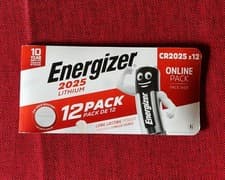 Image of Energizer CR2025 Batteries (12 Pack) Lithium 3V Coin Pack. Use by 4/2034