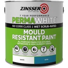 Image of Zinsser Perma White Self-Priming Interior Paint - Satin White - 2.5 Litre