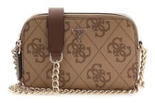 Image of GUESS Noelle II Crossbody Camera Bag Latte Logo / Brown