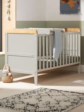 Image of Tutti Bambini Rio Cot Bed Dove Grey Oak | Cot Top Changer | 6 Year Use