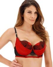 Image of Ann Summers Adalicia Red Balcony Bra. Size 32C