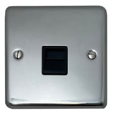 Image of Polished Steel Sockets and Switches - Black Switches