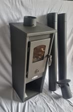 Image of Freestanding Stove Fire 6.1 kW with Black Flue Pipes