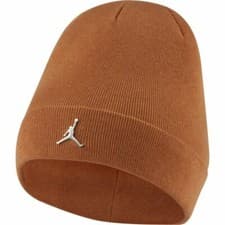 Image of NEW NIKE HOH AIR MICHAEL JORDAN AJ FLIGHT BROWN BEANIE HAT CAP BULLS JUMPMAN MEN