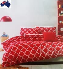 Image of AUS QLTY Abstract Geo Print 5 PIECE KING BED Quilt Cover & Fitted Sheet Set