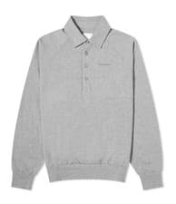 Image of GIVENCHY POLO SWEATSHIRT Light Grey Melange Size M/L Fast Shipping ✅🚚