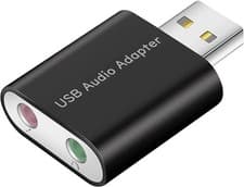 Image of USB Audio External Stereo Sound Adapter Aluminum with 3.5mm Jack Plug  And Play