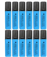 Image of 5 Star Office Blue Highlighters Chisel Tip 1-5mm Water Based Pack of 12