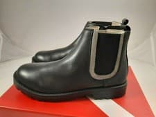 Image of Kickers Grooky Black Leather Girls Ankle Boots