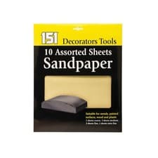Image of Sandpaper Multi-Purpose Fine Grade Ideal for Wood, Metal, and Plastic Pack of 10
