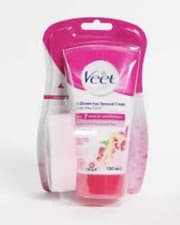 Image of VEET PURE INSPIRATIONS IN SHOWER HAIR REMOVAL CREAM EXFOLIATING SPONGE BN 150ml