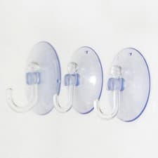 Image of 3x Transparent Wall Hook Suction Cup Hook for Bathroom Kitchen