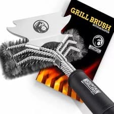 Image of MOUNTAIN GRILLERS BBQ Wire Brush Grill Brush Durable Bristles & Sharp Scraper