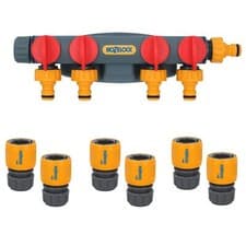 Image of Hozelock 2, 3 or 4 Way Tap Multi Hose Pipe Connector Watering Garden Yard
