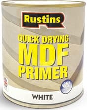 Image of RUSTINS QUICK DRY MDF PRIMER SEALER WHITE GREY UNDER COAT PAINT 250ML 500ML NEW