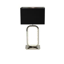 Image of Chrome Table Lamp With 1 E27 Light Holder And LED Base With Crystal Glass Detail