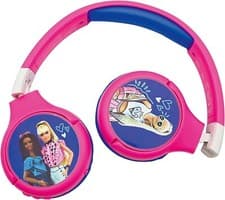 Image of LEXIBOOK Bluetooth Headphones Stereo Wired Wireless Kid Safe Foldable BARBIE