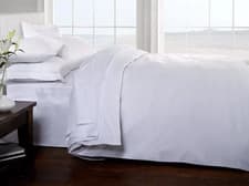 Image of 400 THREAD COTTON SATEEN FLAT SHEET - WHITE - KING SIZE - 249 x 279 cm
