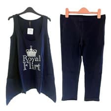 Image of ANN SUMMERS PYJAMAS SET LEGGINGS LOUNGEWEAR PJS ROYAL FLIRT COMFY MEDIUM SIZE 12