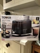 Image of Tower Solitaire 2 Slice Toaster Black 3 Year Warranty