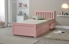 Image of Mission Bed - Wooden Bed Frame with Storage, 6 Colours!