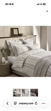 Image of The White Company Brecon Stripe Brushed Cotton Flannel bedding set