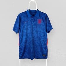 Image of England 2020-2022 Football Shirt Blue Away Short Sleeve Mens Medium
