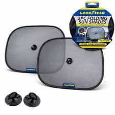 Image of Goodyear 2pc Car Sun Shade Shield Folding Rear Side Window Cover UV 44x36cm
