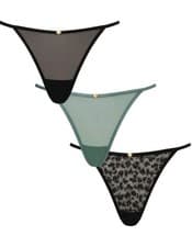 Image of Ann Summers Collection. 3 Pack Mesh Texture Brazilian - Size 12. New With Tags