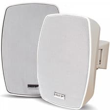 Image of Pair of 3" White Wall Speakers Indoor Outdoor Waterproof Hi-Fi 8 ohms / 100V