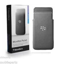 Image of Genuine Original BlackBerry Z10 Grey Microfibre Pocket Pouch Case ACC-49282-201